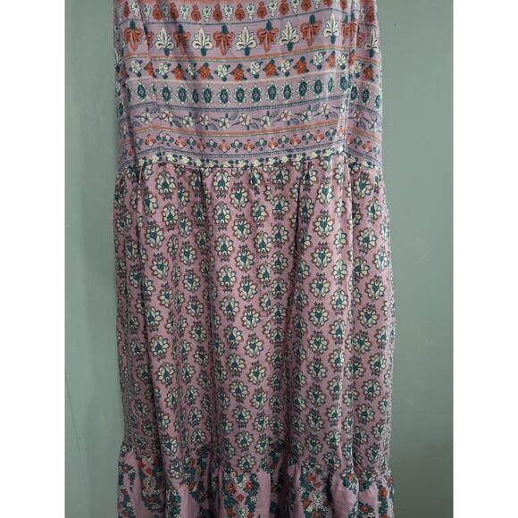 Knox Rose Dress Large Floral Bohemian Maxi Sleeveless Mix Print Festival Tiered - Picture 5 of 12